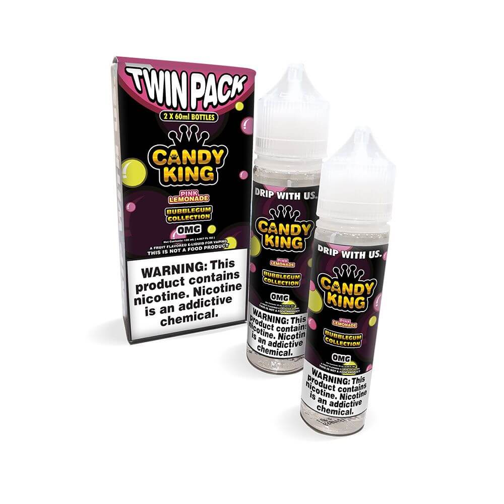 Candy King Bubblegum Series E-Liquid 120mL (Freebase) | Pink Lemonade with packaging