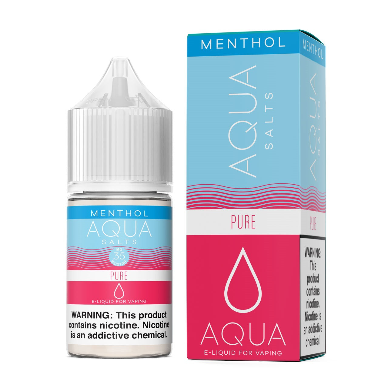 Aqua Salt Series E-Liquid 30mL (Salt Nic) |  Pure Menthol with packaging