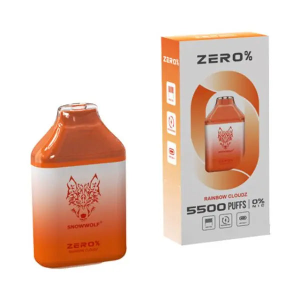 SnowWolf 5500 Puff Zero 0% | Rainbow Cloudz with packaging