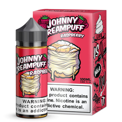 Tinted Brew Johnny Creampuff TFN Series E-Liquid 100mL | 0mg Raspberry with packaging