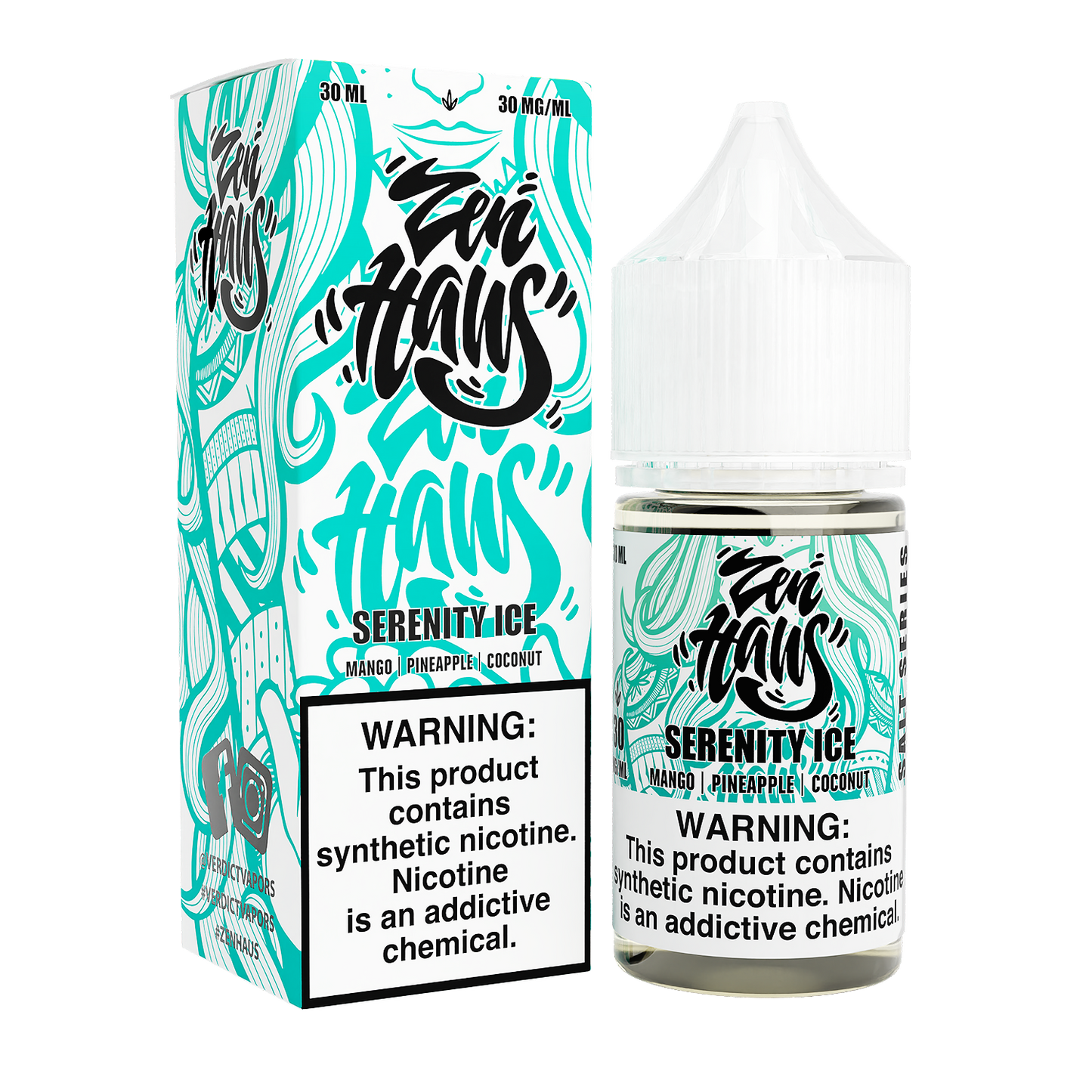 Zen Haus Salt Series E-Liquid 30mL | 30mg (Salt Nic) Serenity Ice with packaging