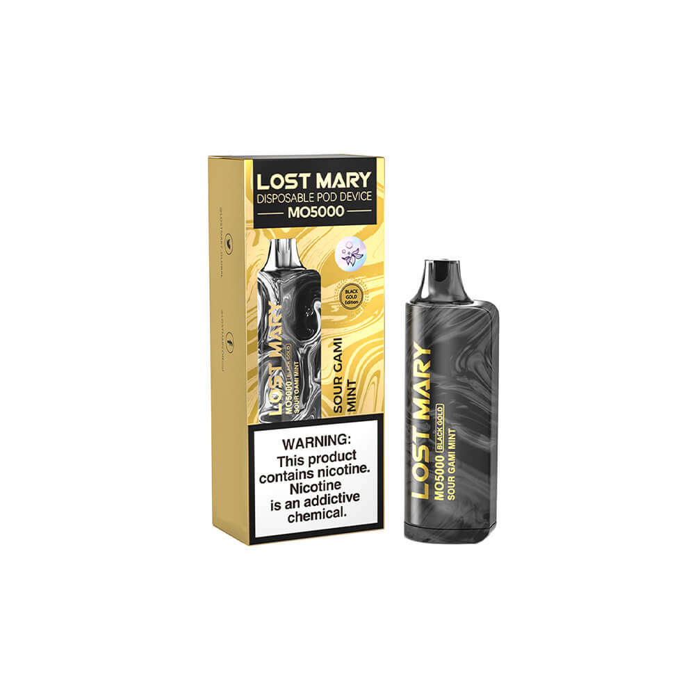 Lost Mary MO5000 Disposable 5000 Puff 10mL 40-50mg | MOQ 5 Sour Gami Mint with Packaging