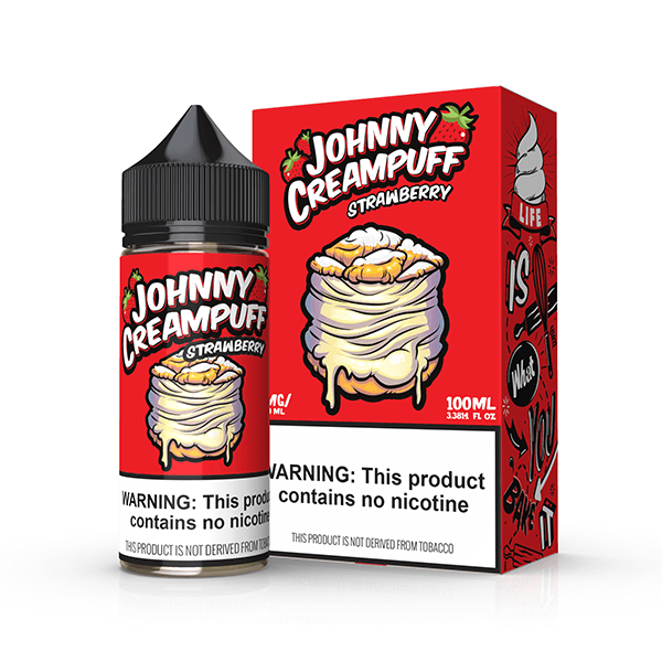Tinted Brew Johnny Creampuff TFN Series E-Liquid 100mL | 0mg Strawberry with packaging