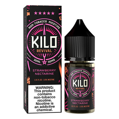 Kilo Revival TFN Salt Series E-Liquid 30mL Strawberry Nectarine with packaging