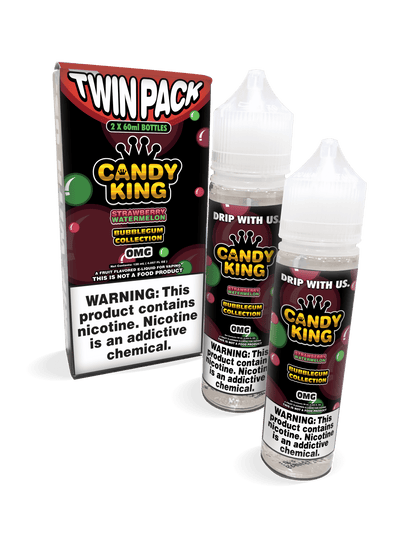 Candy King Bubblegum Series E-Liquid 120mL (Freebase) | Strawberry Watermelon with packaging