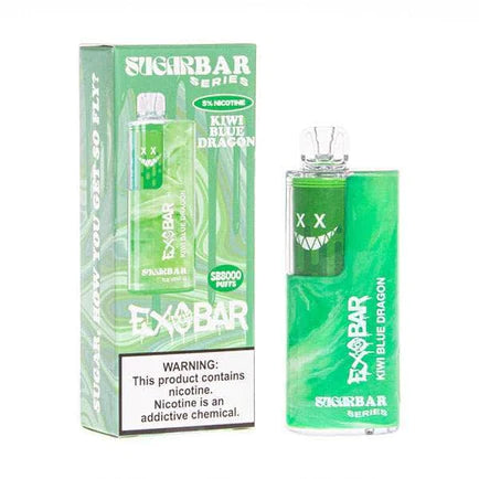 Sugarbar x Exobar SB8000 Puff 5% | Kiwi Blue Dragon with packaging
