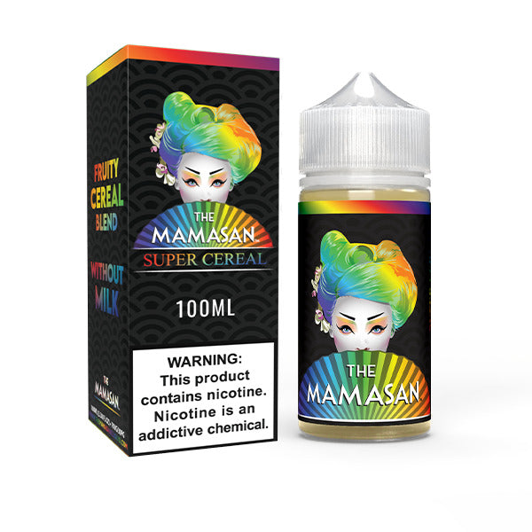 The Mamasan Series E-Liquid 100mL Super Cereal with packaging