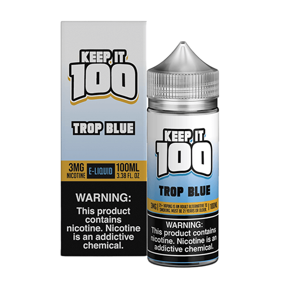 Keep It 100 TFN Series E-Liquid 6mg | 100mL (Freebase) Trop Blue with Packaging