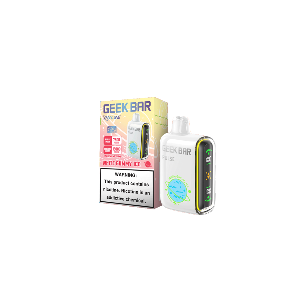 Geek Bar Pulse 7500 Puffs 5% | White Gummy Ice with packaging