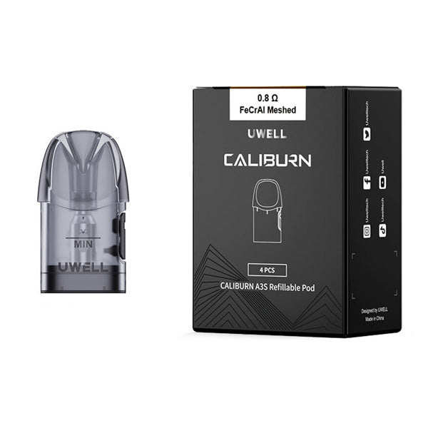 Uwell Caliburn A3 Replacement Pods | 4-Pack | 0.8ohm with Pckaging