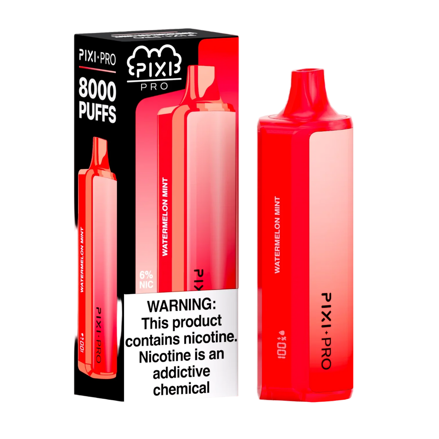 Puff Pixi Pro Disposable | 8000 puffs | 14mL | Watermelon Mint with packaging