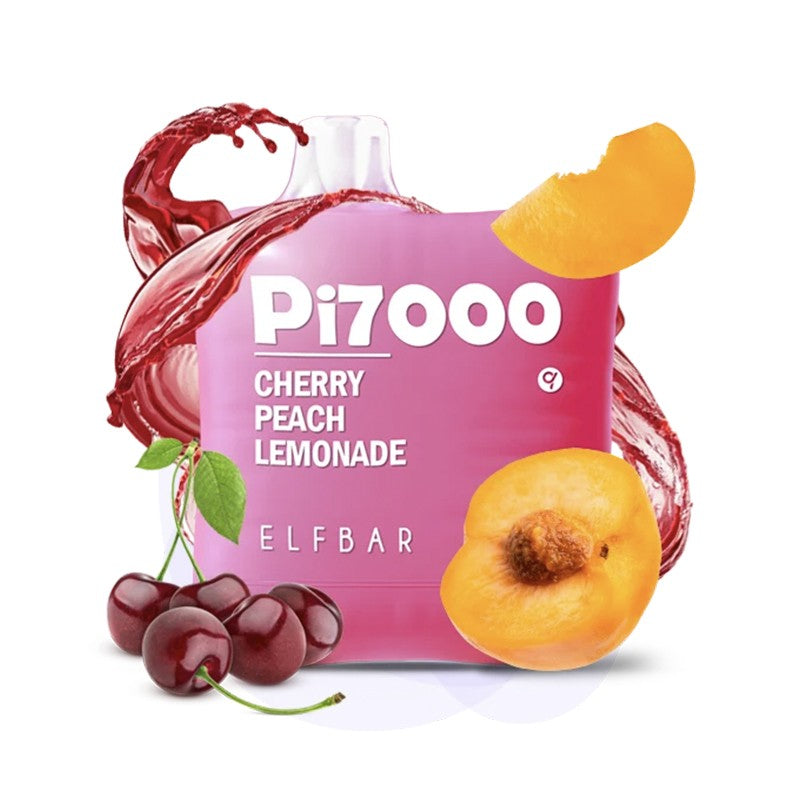 Elf Bar PI7000 Disposable 7000 Puffs 17mg 40-50mg | MOQ 10 Cherry Peach Lemonade