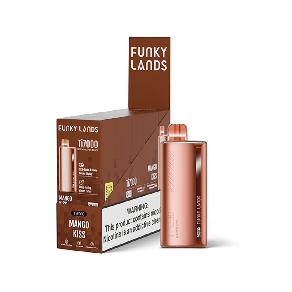 Funky Lands Ti7000 Disposable 7000 Puff 12.8mL 40-50mg | MOQ 5 Mango Kiss with Packaging