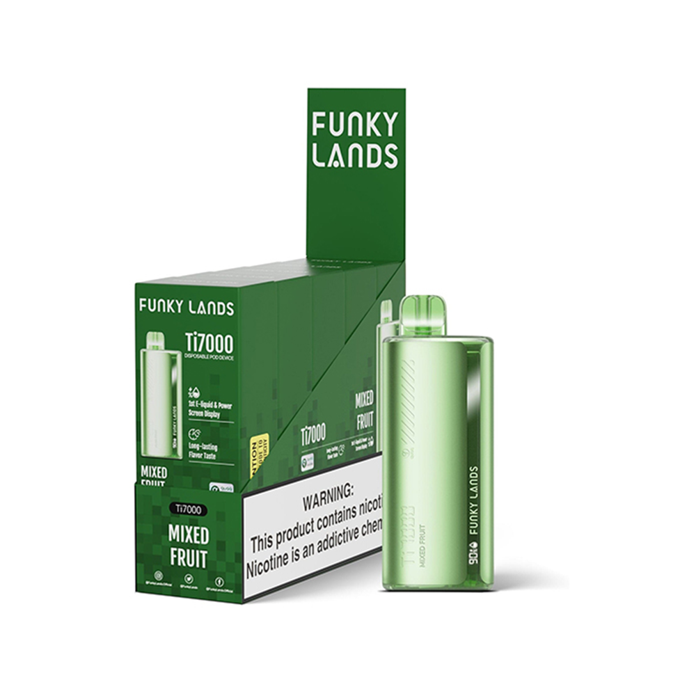 Funky Lands Ti7000 Disposable 7000 Puff 12.8mL 40-50mg | MOQ 5 Mixed Fruit with Packaging