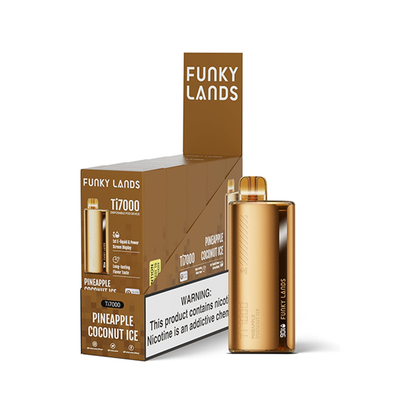 Funky Lands Ti7000 Disposable 7000 Puff 12.8mL 40-50mg | MOQ 5 Pineapple Coconut Ice with Packaging