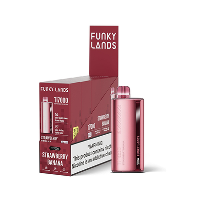 Funky Lands Ti7000 Disposable 7000 Puff 12.8mL 40-50mg | MOQ 5 Strawberry Banana with Packaging