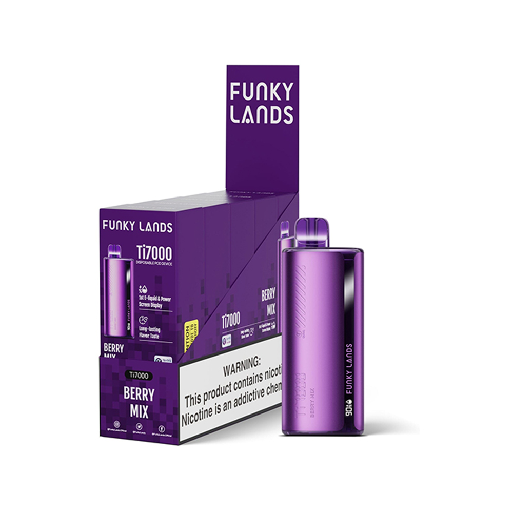 Funky Lands Ti7000 Disposable 7000 Puff 12.8mL 40-50mg | MOQ 5 Berry Mix with Packaging