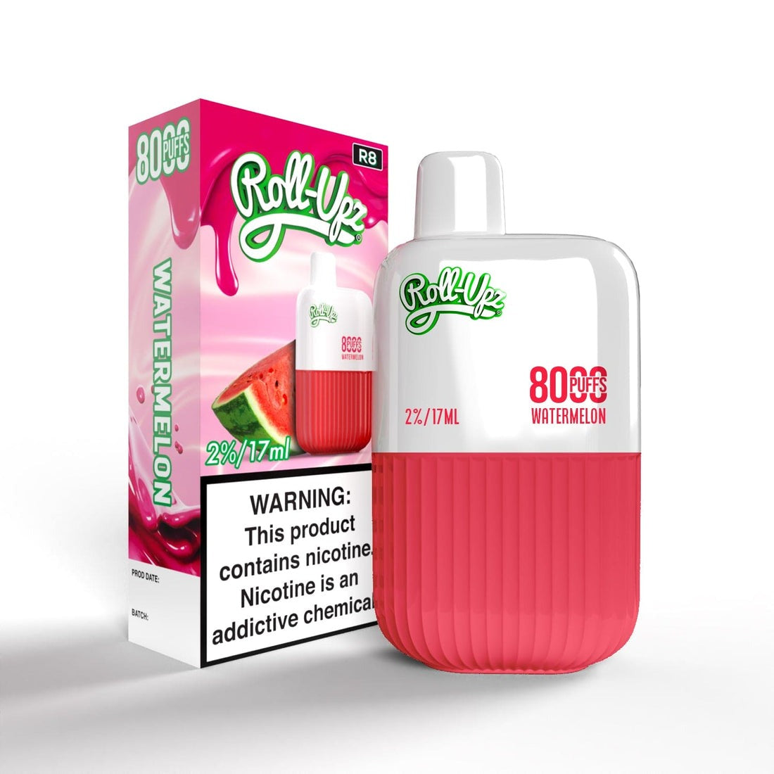 Juice Roll-Upz Disposable | 8000 puffs | 15mL | 50mg | MOQ 10pc | Watermelon with packaging