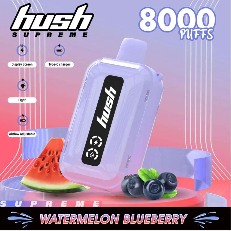 Hush Supreme 8000 Puffs 5% | Watermelon Blueberry