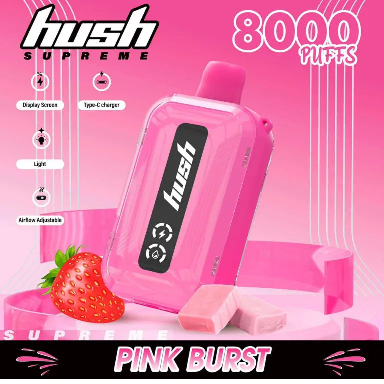Hush Supreme 8000 Puffs 5% | Pink Burst