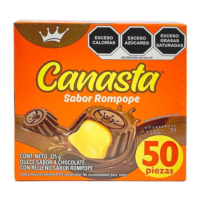 CANASTA CHOCOLATE SABOR ROMPOPE