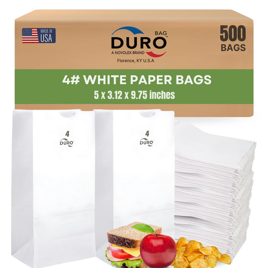 DURO WHITE PAPPER BAGS 4LBS 500CT