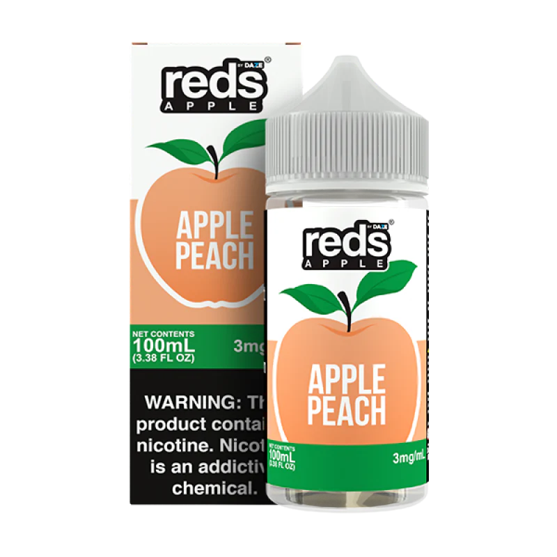 7Daze Reds E-Liquid 100mL (Freebase) | Apple Peach with packaging