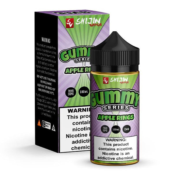 Gummy O’s Series E-Liquid 100mL (Freebase) Apple Rings with packaging