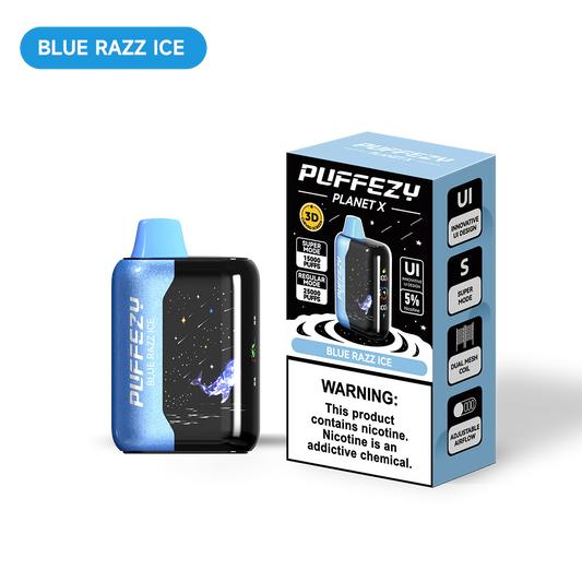 PUFFEZY PLANET X 25K 5PCS Blue Razz Ice with Packaging