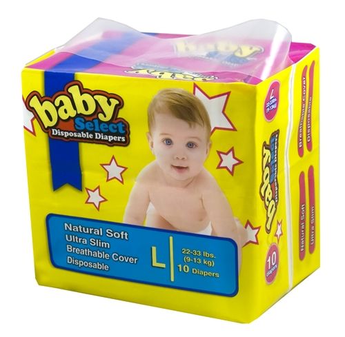 Baby Select Diapers Large with packaging