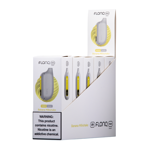 FLONQ Max Smart ZERO Disposable 10,000 Puffs 14mL 20MG | MOQ 5 | Banana Milkshake