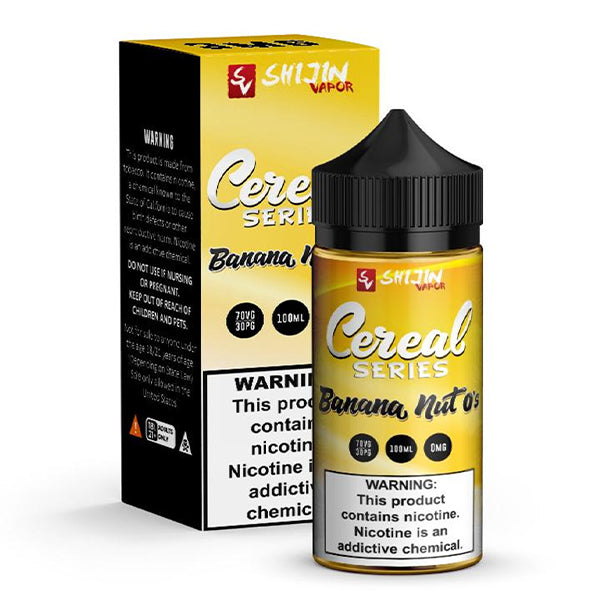 Tasty O’s Series E-Liquid 100mL (Freebase) Banana Nut O's with packaging