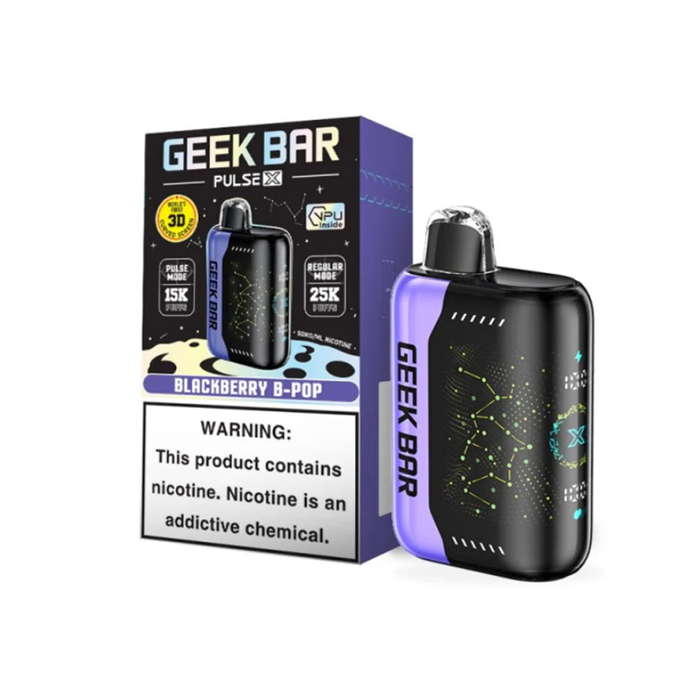 Geek Bar Pulse X Disposable 25000 Puffs 18mL 50mg | MOQ 10 | Blackberry B-Pop with packaging