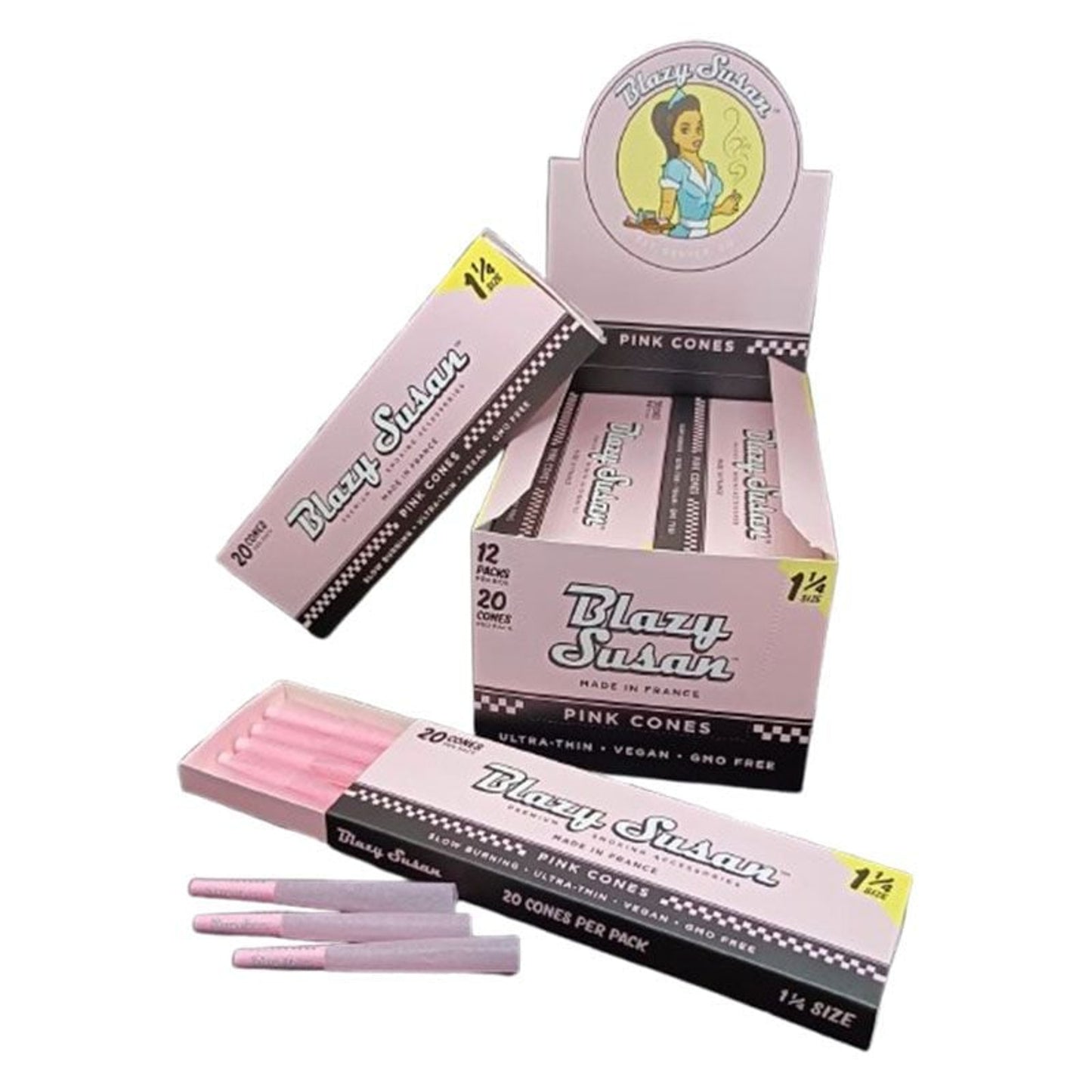 Blazy Susan Cones 1 1/4 20/12 Pk Pink with packaging