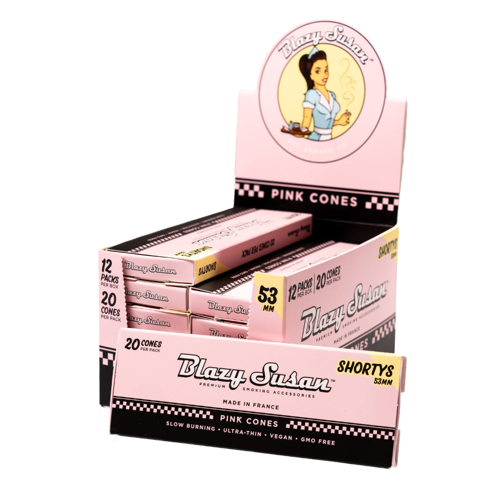 Blazy Susan Cones Shortly 53mm 20/12pk Pink with packaging