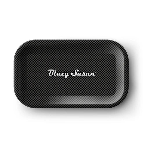 Blazy Susan Rolling Tray Medium Carbon Fiber Black