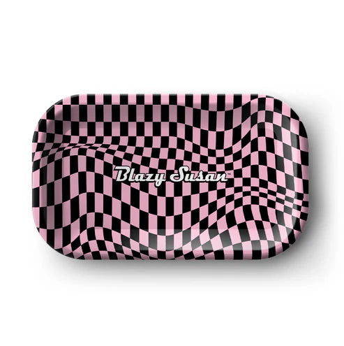 Blazy Susan Rolling Tray Medium Trippy Checkers