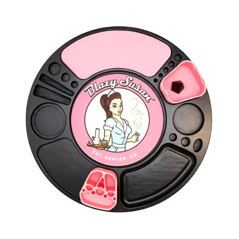 Blazy Susan Spinning Rolling Tray Black