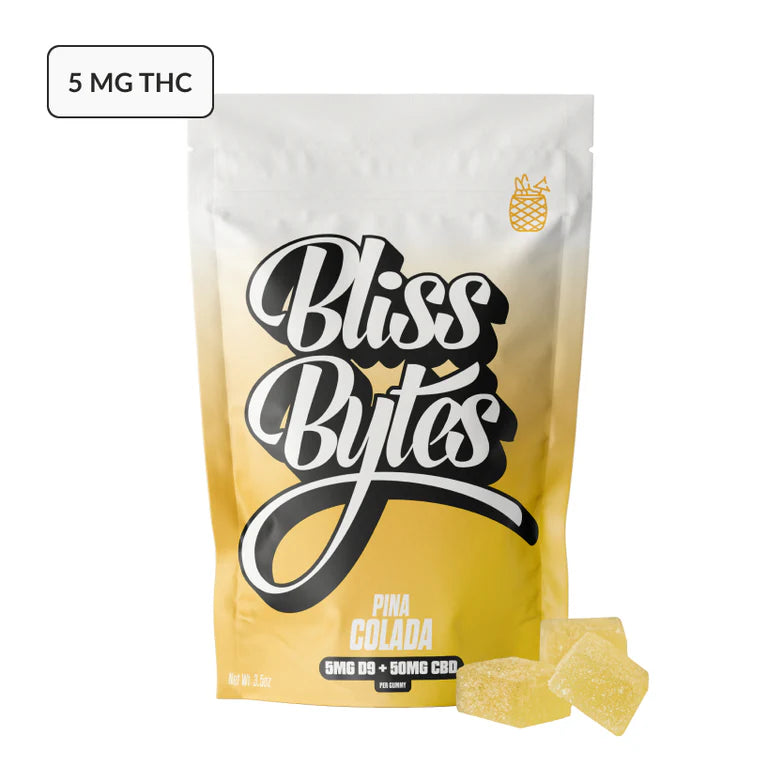 Bliss Bytes THC Gummies 20/10pk Pina Colada with packaging