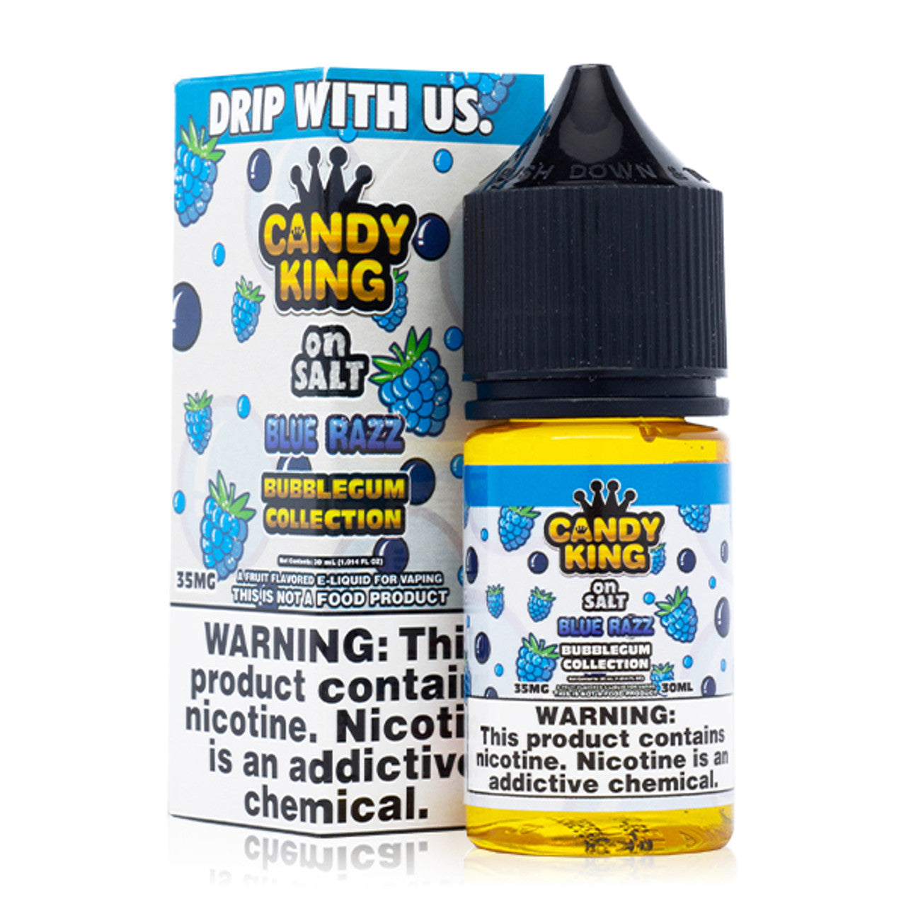 Candy King Salt Series E-Liquid 30mL (Salt Nic) Blue Razz with Packaging