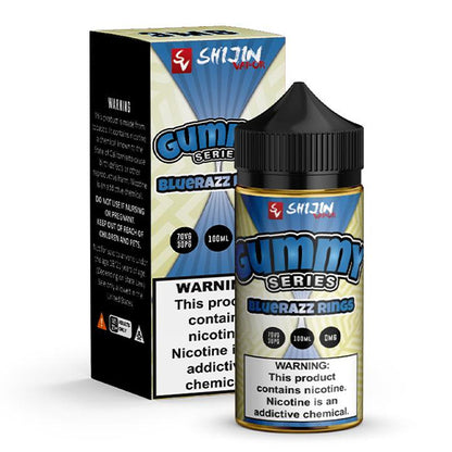 Gummy O’s Series E-Liquid 100mL (Freebase) Bluerazz Rings with packaging