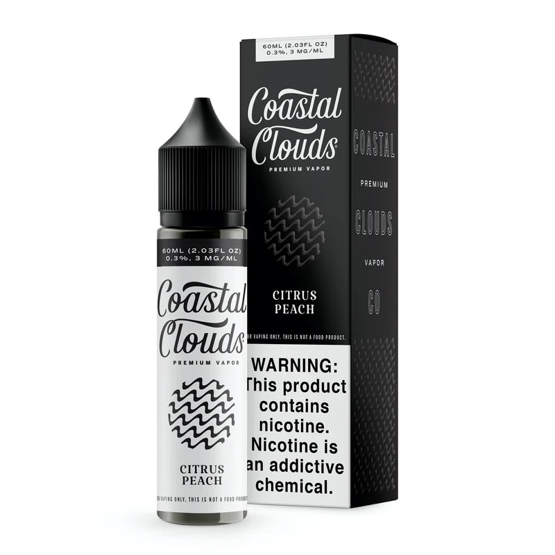 Coastal Clouds 0mg 60mL Citrus Peach with Packaging