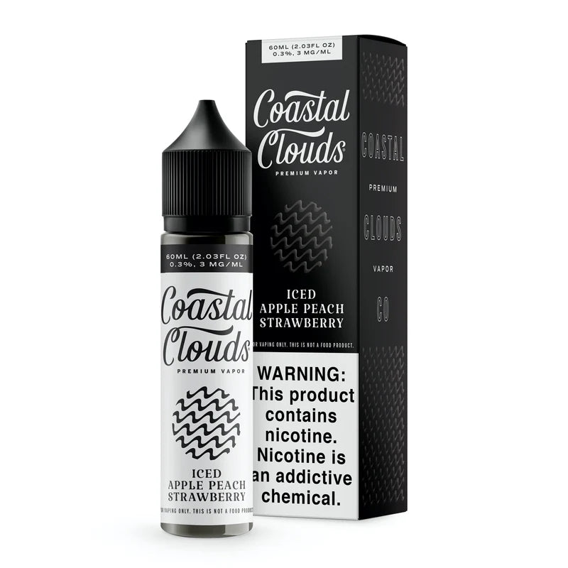 Coastal Clouds 0mg 60mL Iced Apple Peach Strawberry with Packaging