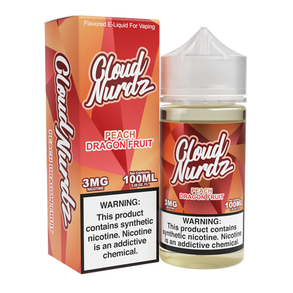 Cloud Nurdz Series E-Liquid 100mL (Freebase) Peach Dragon Fruit with Packaging