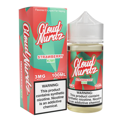 Cloud Nurdz Series E-Liquid 100mL (Freebase) Strawberry Kiwi with Packaging