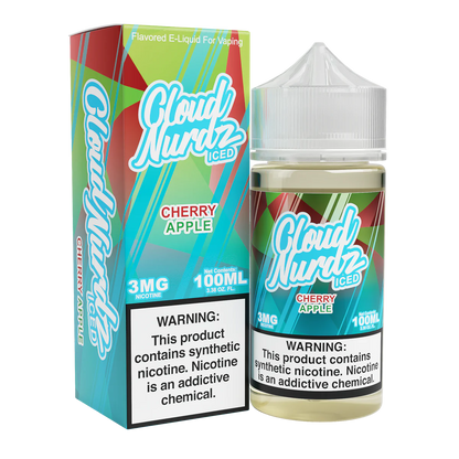 Cloud Nurdz Series E-Liquid 100mL (Freebase) Cherry Apple Ice with Packaging