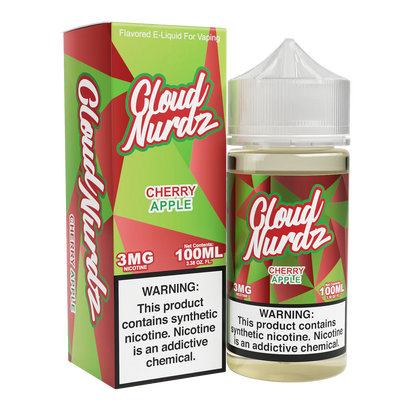 Cloud Nurdz Series E-Liquid 100mL (Freebase) Cherry Apple with Packaging