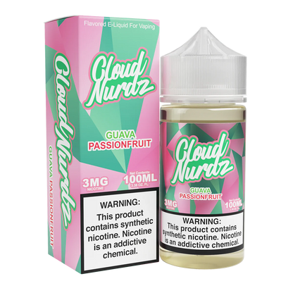 Cloud Nurdz Series E-Liquid 100mL (Freebase) Guava Passionfruit with Packaging