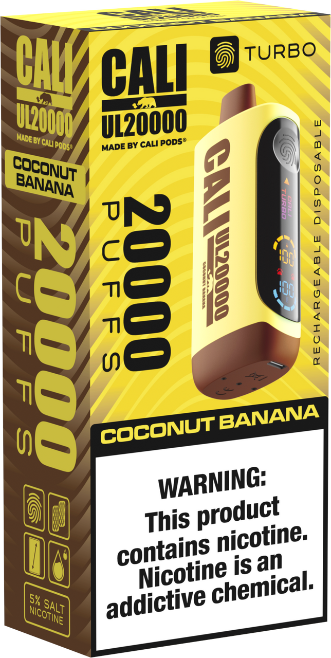 Cali Pod UL20000 6ct Coconut Banana with Packaging