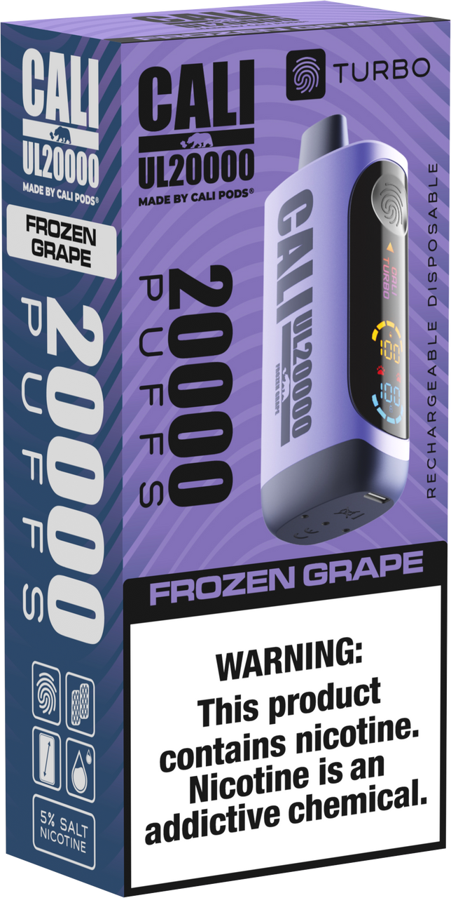Cali Pod UL20000 6ct Frozen Grape with Packaging